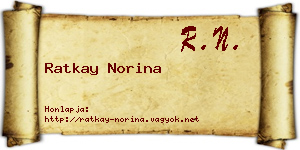 Ratkay Norina névjegykártya